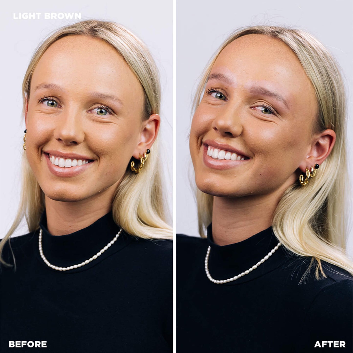 Brow Tint Kit - Color-Light Brown - Before and after