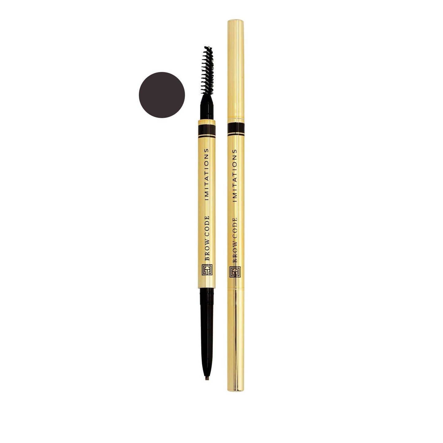 Imitations Micro Brow Pencil Color-Deep Dark Brunette - Dark Brown on a whote background